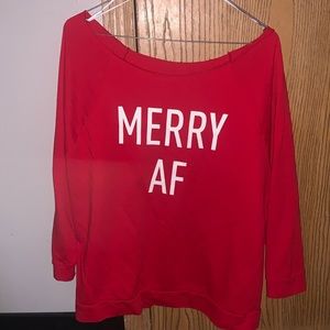 Off-Shoulder Christmas Sweater